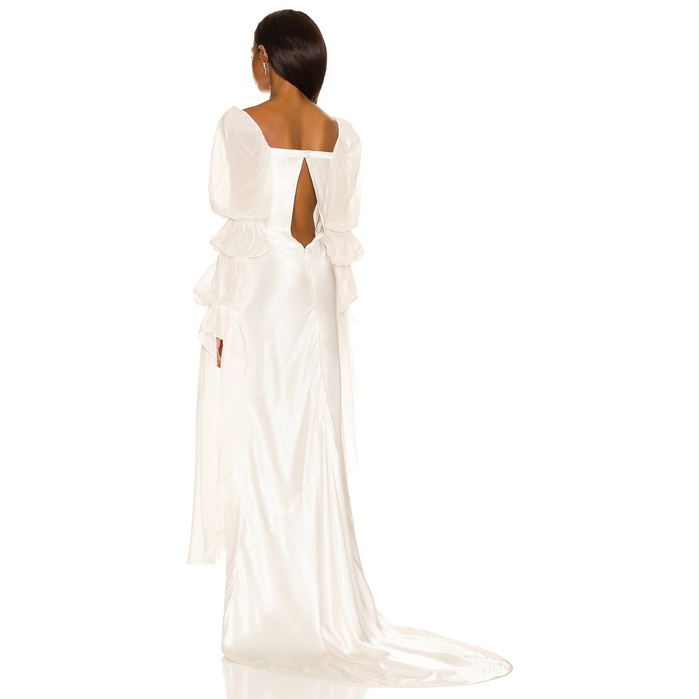 NWT For Love and Lemons X Revolve Willow Bridal Gown Long Dress White Size Large - Picture 4 of 14